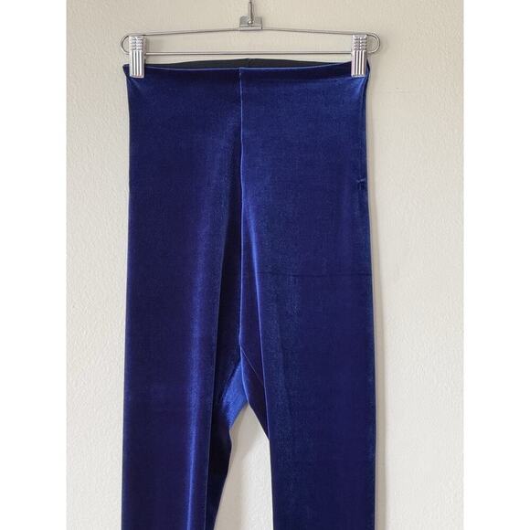 Commando Control Women's Size Small Blue Velvet Skinny Leggings Sexy Luxe Regal - Picture 3 of 5